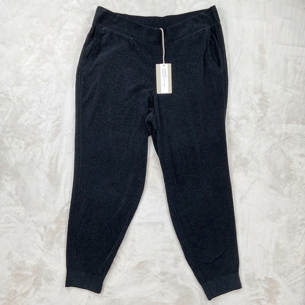 Tommy Bahama Sea Light Sweater Jogger Black Island Soft Knit Pants Womens Large